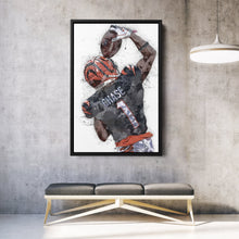 Load image into Gallery viewer, Ja&#39;Marr Chase Bengals Canvas Art – Cincinnati Bengals Wall Decor
