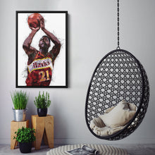 Load image into Gallery viewer, Dominique Wilkins Canvas Art – Atlanta Hawks Wall Decor
