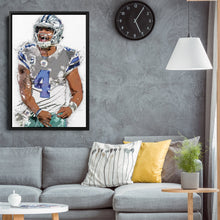 Load image into Gallery viewer, Dak Prescott Canvas Art – Dallas Cowboys Wall Decor
