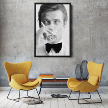 Load image into Gallery viewer, Roger Moore Canvas Art – James Bond Smoking Wall Decor
