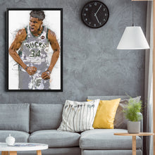 Load image into Gallery viewer, Giannis Antetokounmpo Canvas Art – Milwaukee Bucks Wall Decor
