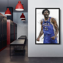 Load image into Gallery viewer, Joel Embiid Canvas Art – Philadelphia 76ers Wall Decor
