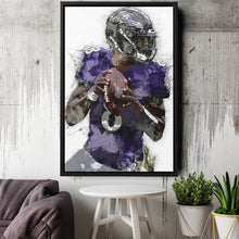 Load image into Gallery viewer, Lamar Jackson Canvas Art – Baltimore Ravens Wall Decor
