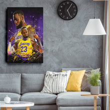Load image into Gallery viewer, LeBron James Lakers Canvas – NBA Wall Art for Man Cave
