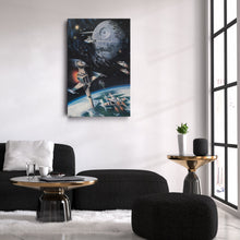 Load image into Gallery viewer, Death Star, Star Destroyer, Battle, TIE Interceptor Canvas Wall Art Decor - Star Wars Epic Art
