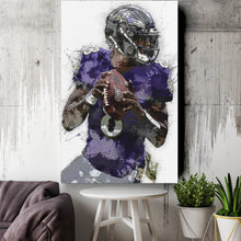 Load image into Gallery viewer, Lamar Jackson Canvas Art – Baltimore Ravens Wall Decor
