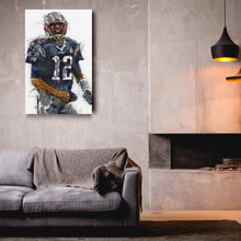 Load image into Gallery viewer, Tom Brady Canvas Art – New England Patriots Wall Decor
