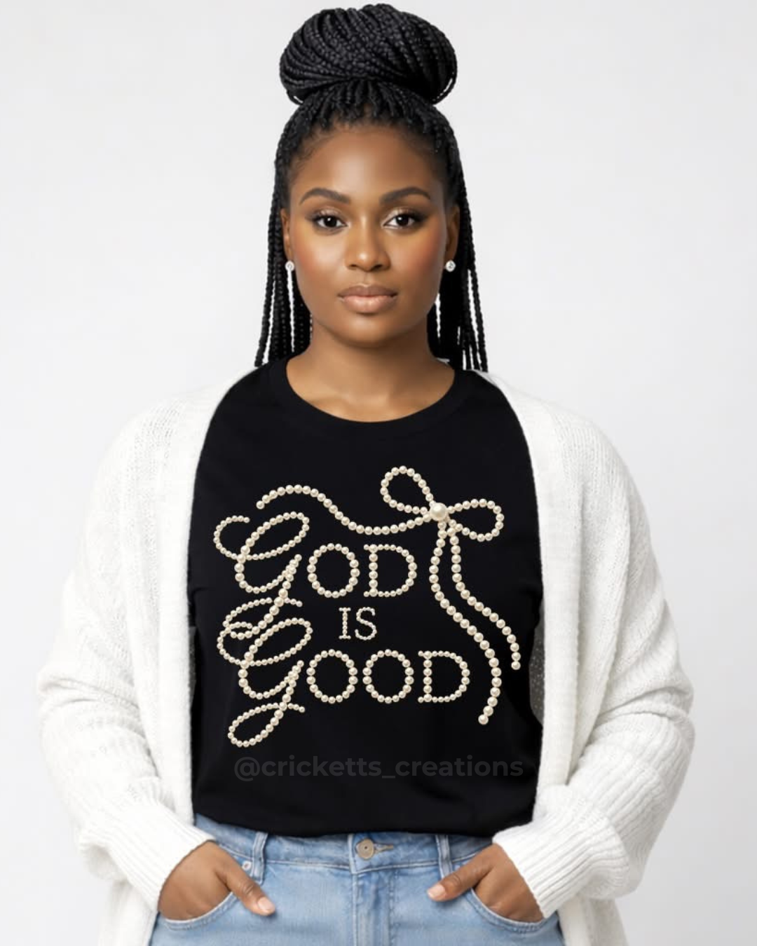 God Is Good Pearl Bow Shirt