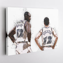 Load image into Gallery viewer, John Stockton &amp; Karl Malone Canvas Art – Utah Jazz Wall Decor

