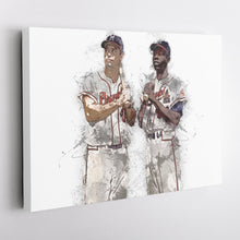 Load image into Gallery viewer, Hank Aaron &amp; Eddie Mathews Canvas Art – Milwaukee Braves Wall Decor
