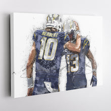 Load image into Gallery viewer, Justin Herbert &amp; Keenan Allen Canvas Art – Los Angeles Chargers Wall Decor
