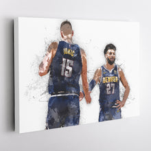 Load image into Gallery viewer, Nikola Jokic &amp; Jamal Murray Canvas Art – Denver Nuggets Wall Decor
