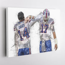 Load image into Gallery viewer, Josh Allen &amp; Stefon Diggs Canvas Art – Buffalo Bills Wall Decor
