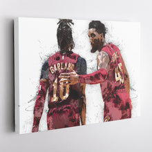 Load image into Gallery viewer, Donovan Mitchell &amp; Darius Garland Canvas Art – Cleveland Cavaliers Wall Decor
