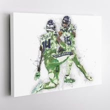 Load image into Gallery viewer, DK Metcalf &amp; Tyler Lockett Canvas Art – Seattle Seahawks Wall Decor
