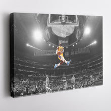 Load image into Gallery viewer, LeBron James Canvas Art – Slam Dunk Lakers Wall Decor

