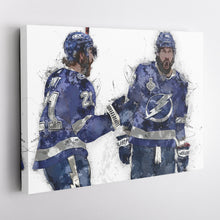 Load image into Gallery viewer, Brayden Point &amp; Nikita Kucherov Canvas Art – Tampa Bay Lightning Wall Decor
