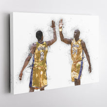 Load image into Gallery viewer, Kobe Bryant &amp; Shaquille O&#39;Neal Canvas Art – Los Angeles Lakers Wall Decor
