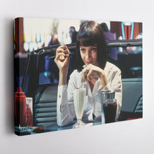Load image into Gallery viewer, Pulp Fiction Canvas – Uma Thurman Mia Wallace Milkshake Movie Wall Art
