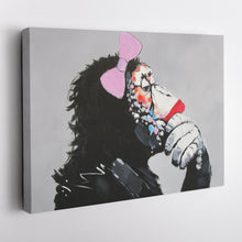 Load image into Gallery viewer, Banksy Female DJ Canvas – Street Art for Modern Wall Decor
