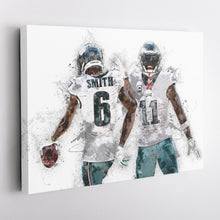 Load image into Gallery viewer, A.J. Brown &amp; DeVonta Smith Canvas Art – Philadelphia Eagles Wall Decor
