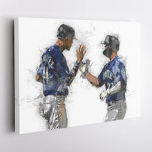 Load image into Gallery viewer, Julio Rodriguez &amp; Ty France Canvas Art – Seattle Mariners Wall Decor
