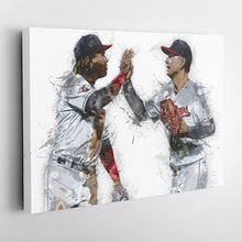 Load image into Gallery viewer, Jose Ramirez &amp; Andres Gimenez Canvas Art – Cleveland Guardians Wall Decor
