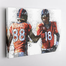 Load image into Gallery viewer, Peyton Manning &amp; Demaryius Thomas Canvas Art – Denver Broncos Wall Decor
