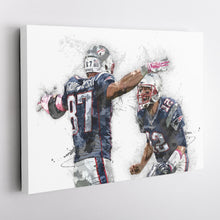 Load image into Gallery viewer, Tom Brady &amp; Rob Gronkowski Canvas Art – New England Patriots Wall Decor

