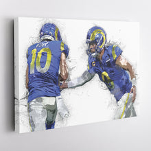 Load image into Gallery viewer, Cooper Kupp &amp; Matthew Stafford Canvas Art – Los Angeles Rams Wall Decor
