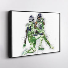 Load image into Gallery viewer, DK Metcalf &amp; Tyler Lockett Canvas Art – Seattle Seahawks Wall Decor
