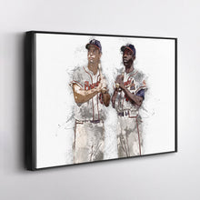 Load image into Gallery viewer, Hank Aaron &amp; Eddie Mathews Canvas Art – Milwaukee Braves Wall Decor
