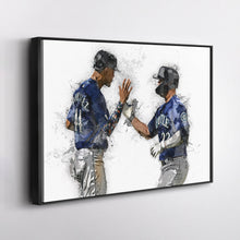 Load image into Gallery viewer, Julio Rodriguez &amp; Ty France Canvas Art – Seattle Mariners Wall Decor
