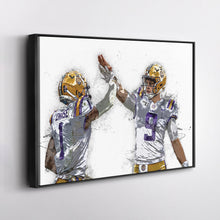 Load image into Gallery viewer, Joe Burrow &amp; Ja&#39;Marr Chase Canvas Art – LSU Tigers Wall Decor
