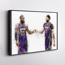 Load image into Gallery viewer, LeBron James &amp; Anthony Davis Canvas Art – Los Angeles Lakers Wall Decor
