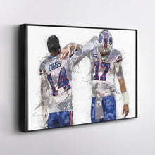 Load image into Gallery viewer, Josh Allen &amp; Stefon Diggs Canvas Art – Buffalo Bills Wall Decor
