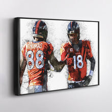 Load image into Gallery viewer, Peyton Manning &amp; Demaryius Thomas Canvas Art – Denver Broncos Wall Decor
