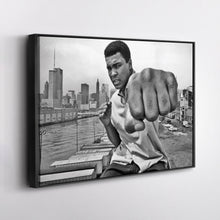 Load image into Gallery viewer, Muhammad Ali Punch Canvas – Black &amp; White Boxing Wall Art for Man Cave
