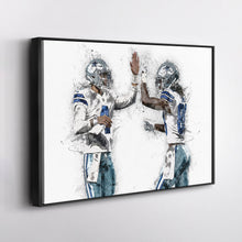 Load image into Gallery viewer, Dak Prescott &amp; CeeDee Lamb Canvas Art – Dallas Cowboys Wall Decor
