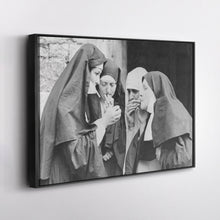 Load image into Gallery viewer, Smoking Nuns Canvas Wall Art - Funny Religious Wall Decor Print
