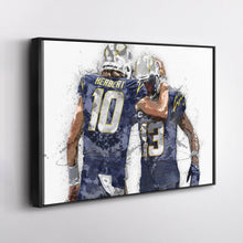 Load image into Gallery viewer, Justin Herbert &amp; Keenan Allen Canvas Art – Los Angeles Chargers Wall Decor
