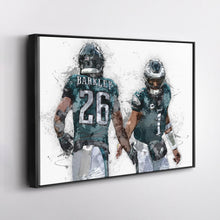 Load image into Gallery viewer, Jalen Hurts &amp; Saquon Barkley Canvas Art – Philadelphia Eagles Wall Art
