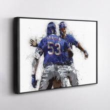 Load image into Gallery viewer, Adolis Garcia &amp; Corey Seager Canvas Art – Texas Rangers Wall Decor
