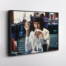 Load image into Gallery viewer, Pulp Fiction Canvas – Uma Thurman Mia Wallace Milkshake Movie Wall Art
