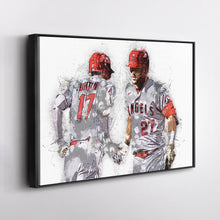 Load image into Gallery viewer, Shohei Ohtani &amp; Mike Trout Canvas Art – Los Angeles Angels Wall Decor
