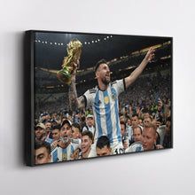 Load image into Gallery viewer, Lionel Messi World Cup Celebration Canvas Art - Soccer Wall Decor Poster
