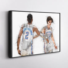 Load image into Gallery viewer, Shai Gilgeous-Alexander &amp; Josh Giddey Canvas Art – Oklahoma City Thunder Wall Decor
