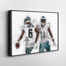 Load image into Gallery viewer, A.J. Brown &amp; DeVonta Smith Canvas Art – Philadelphia Eagles Wall Decor
