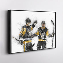 Load image into Gallery viewer, Sidney Crosby &amp; Jake Guentzel Canvas Art – Pittsburgh Penguins Wall Decor
