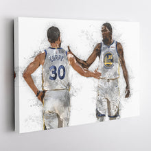 Load image into Gallery viewer, Stephen Curry &amp; Kevin Durant Canvas Art – Golden State Warriors Wall Decor
